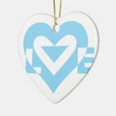 Cool Love Graphic, Blue Keramisch Ornament (Links)