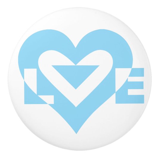 Cool Love Graphic, Blue Keramische Knop (Voorkant)