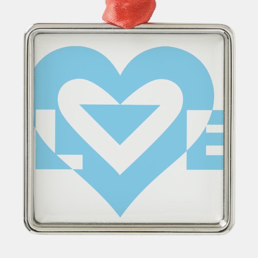 Cool Love Graphic, Blue Metalen Ornament (Voorkant)