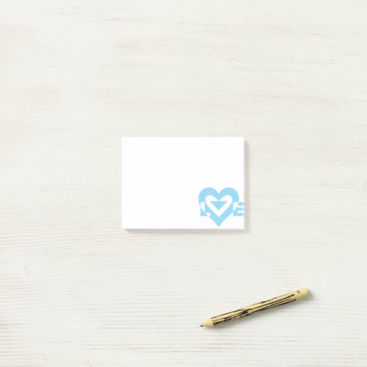 Cool Love Graphic, Blue Post-it® Notes (Op bureau)