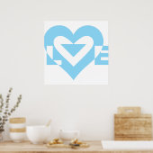 Cool Love Graphic, Blue Poster (Keuken)