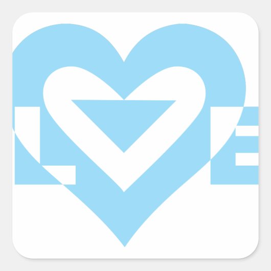 Cool Love Graphic, Blue Vierkante Sticker (Voorkant)