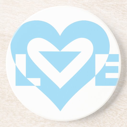 Cool Love Graphic, Blue Zandsteen Onderzetter (Voorkant)