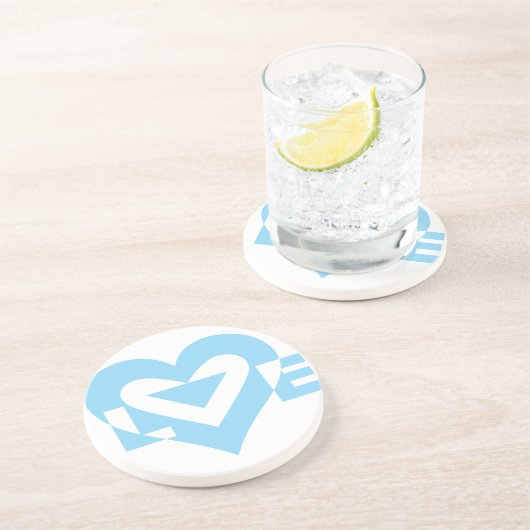 Cool Love Graphic, Blue Zandsteen Onderzetter (Zijkant)