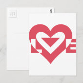Cool Love Graphic, Cherry Pink Briefkaart (Voorkant / Achterkant)