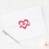 Cool Love Graphic, Cherry Pink Vierkante Sticker (Envelop)