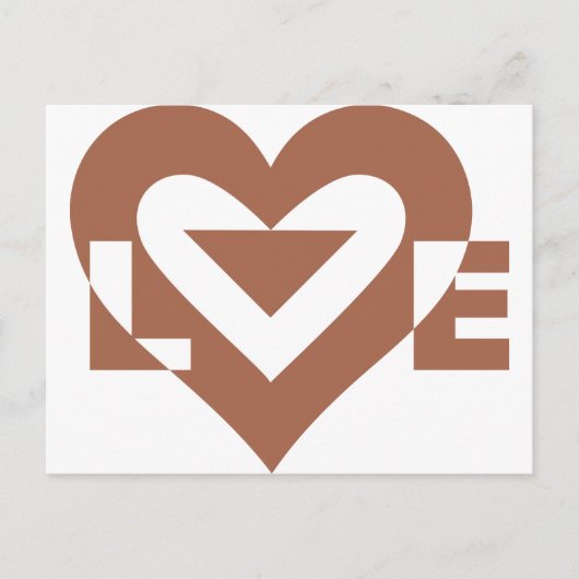 Cool Love Graphic, Mocha Brown Briefkaart (Voorkant)