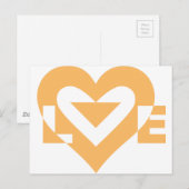 Cool Love Graphic, Oranje Briefkaart (Voorkant / Achterkant)