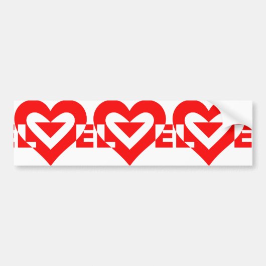 Cool Love Graphic, Red Bumpersticker (Voorkant)