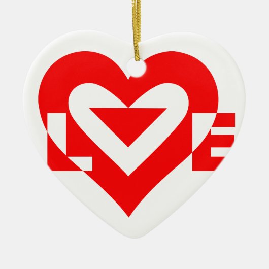 Cool Love Graphic, Red Keramisch Ornament (Voorkant)
