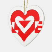 Cool Love Graphic, Red Keramisch Ornament (Links)
