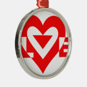 Cool Love Graphic, Red Metalen Ornament (Rechts)
