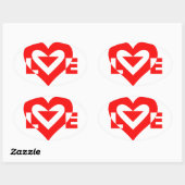 Cool Love Graphic, Red Ovale Sticker (Vel)