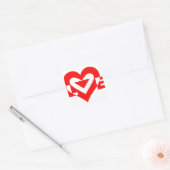 Cool Love Graphic, Red Vierkante Sticker (Envelop)