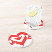 Cool Love Graphic, Red Zandsteen Onderzetter (Zijkant)