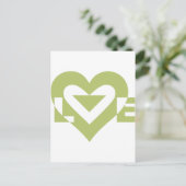 Cool Love Graphic, Sage Green Briefkaart (Staand voorkant)