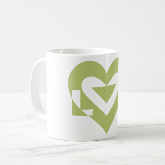 Cool Love Graphic, Sage Green Koffiemok (Voorkant links)