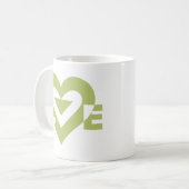 Cool Love Graphic, Sage Green Koffiemok (Voorkant links)