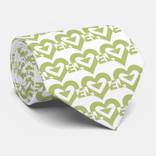 Cool Love Graphic, Sage Green Stropdas (Opgerold)