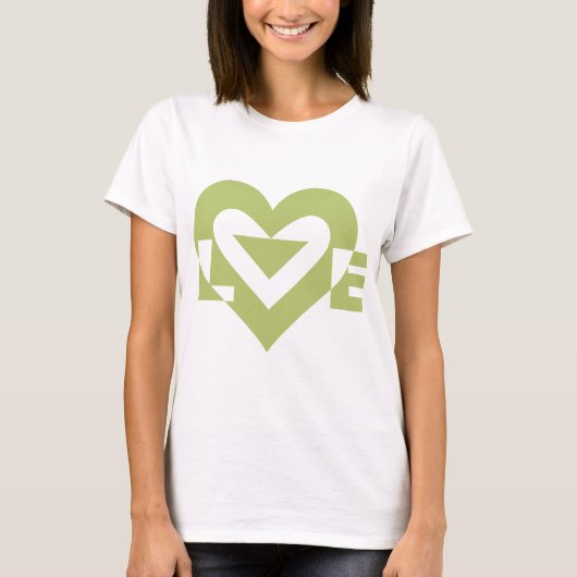 Cool Love Graphic, Sage Green T-shirt (Voorkant)
