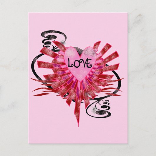 Cool Love Heart Briefkaarten (Voorkant)