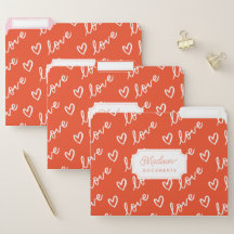 Cool Love & Heart illustraties op rode achtergrond