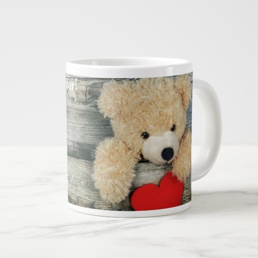 Cool Love My Teddy Bear Photo Extra Grote Beker (Voorkant rechts)