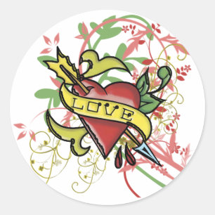 Cool Love Tattoo Ronde Sticker