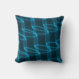 Cool Luminous Blue Wave Patroon Kussen