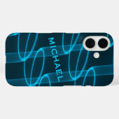Cool Luminous Blue Wave Pattern, speciaal geperson Case-Mate iPhone Case (Achterkant (horizontaal))