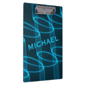 Cool Luminous Blue Wave Pattern, speciaal geperson Klembord (Rechts)