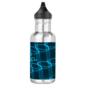 Cool Luminous Blue Wave Pattern, speciaal geperson Waterfles (Rechts)