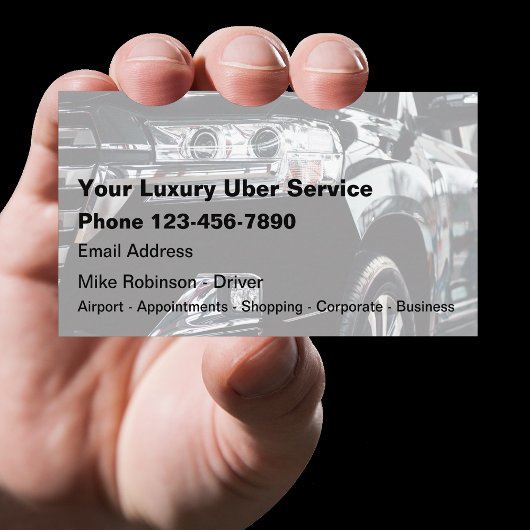 Cool Luxe Uber Driver Taxi Cartes de visite