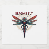Cool Machined Steampunk Dragonfly - Draken Vliegen Sparkling Wijnetiket (Enkel label)