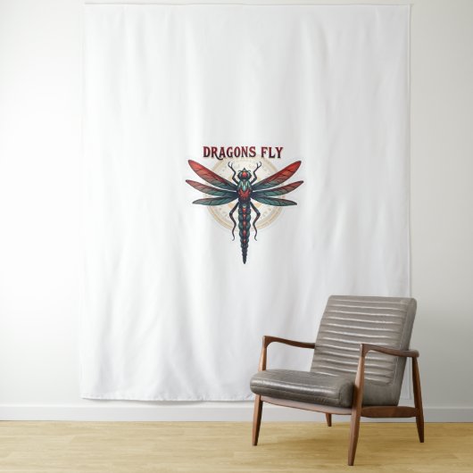 Cool Machined Steampunk Dragonfly - Draken Vliegen Wandkleed (In situ)