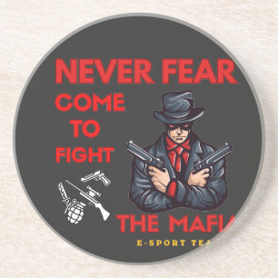 Cool Mafia E-Sport Gaming Mascotte Ontwerp Zandsteen Onderzetter