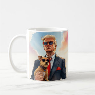 Cool MAGA Cat TRUMP Met een Hond Leuke Zonnebril Koffiemok