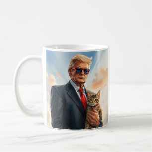 Cool MAGA Cat TRUMP Met een Kat Leuke Zonnebril Koffiemok