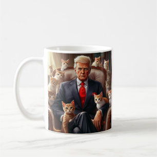 Cool MAGA Cat TRUMP omgeven door grappige KITTENS Koffiemok