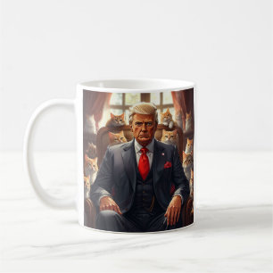 Cool MAGA Cat TRUMP omgeven door grappige KITTENS Koffiemok
