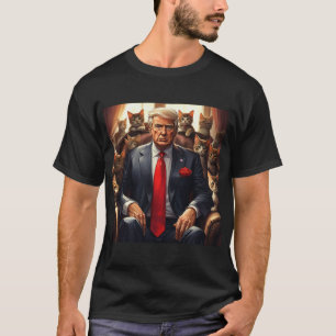 Cool MAGA Cat TRUMP omgeven door grappige KITTENS T-shirt