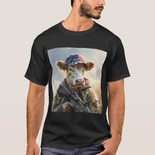 Cool MAGA Koe met Pistool en camouflage Schattige T-shirt