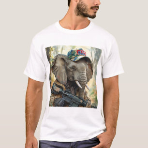 Cool MAGA olifant met Pistool & Camouflage AMERICA T-shirt