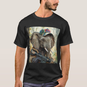 Cool MAGA olifant met Pistool & Camouflage AMERICA T-shirt