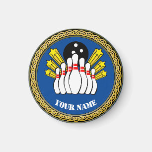 COOL! Magneet -Bowling- Aangepaste Bowler - Naam t