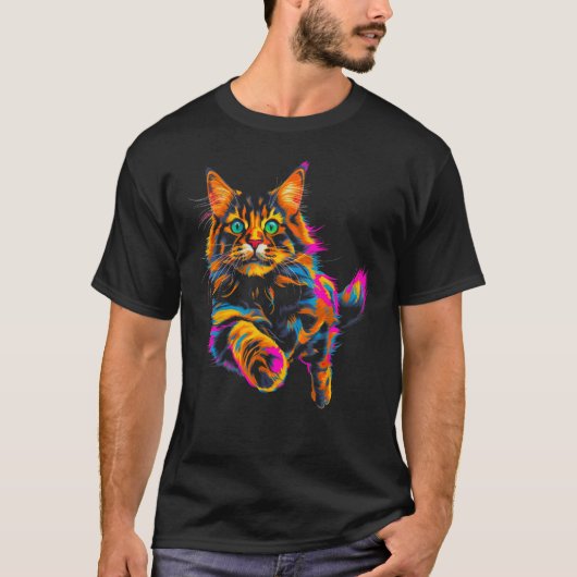 Cool Maine Coon Cat T-shirt (Voorkant)