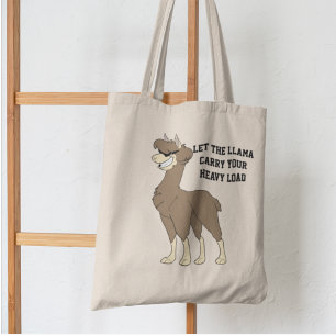 Cool Male Brown Llama met zonnebrillen Grote Tote Bag