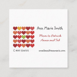 Cool mama Festival Cute Red Hearts Patroon Contactkaartje
