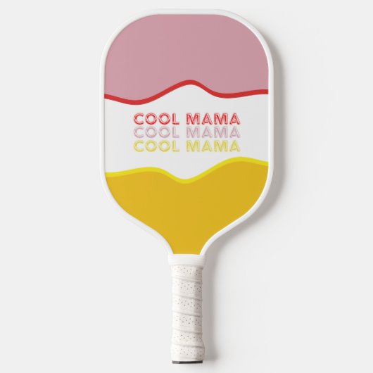 'Cool Mama' retro golven felgekleurd Pickleball Paddle (Voorkant)