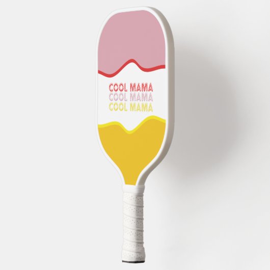 'Cool Mama' retro golven felgekleurd Pickleball Paddle (Links)